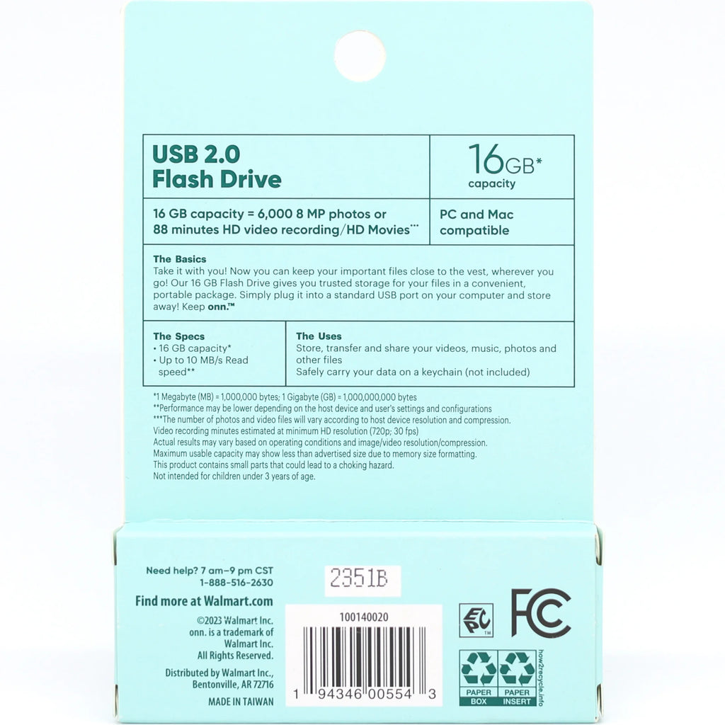 16 GB USB 2.0 Flash Drive