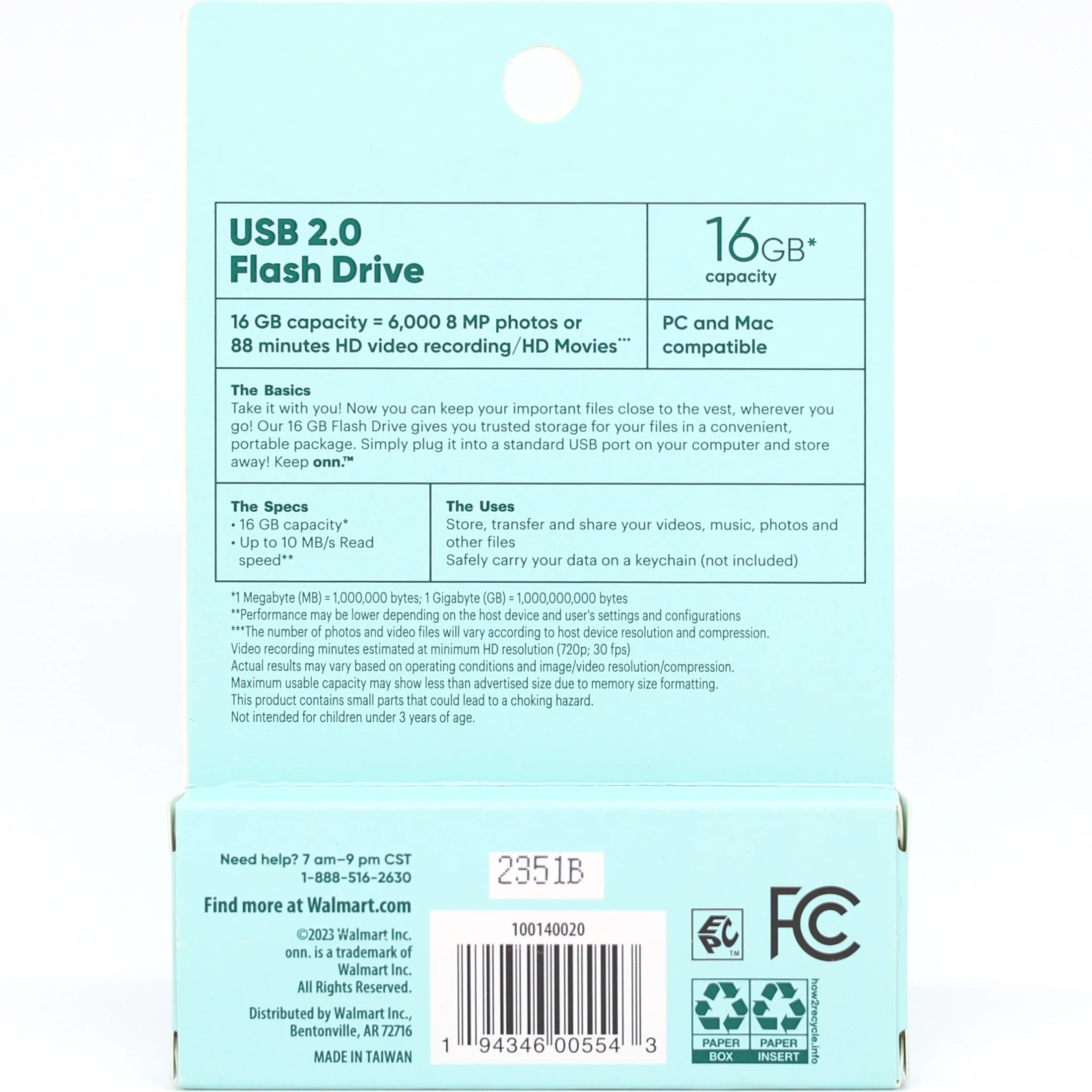 16 GB USB 2.0 Flash Drive