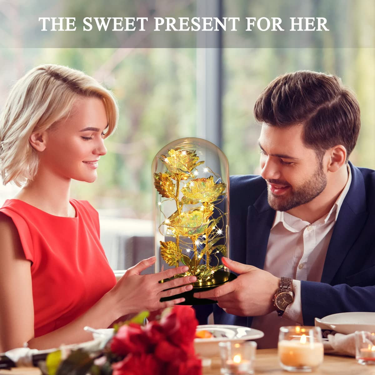 Birthday Gifts Galaxy Artificial Rose, Flowers for Delivery Prime Beauty and the Beast Rose Gold Foil Rose Enchanted Colorful Infinity Rose, Rose Flowers Gifts for Home Decor Unique Gifts for Women