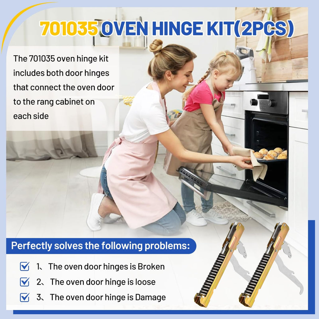 701035 Oven Door Hinge Kit (2 Pieces) Compatible with Dacor Range Oven ECS130...